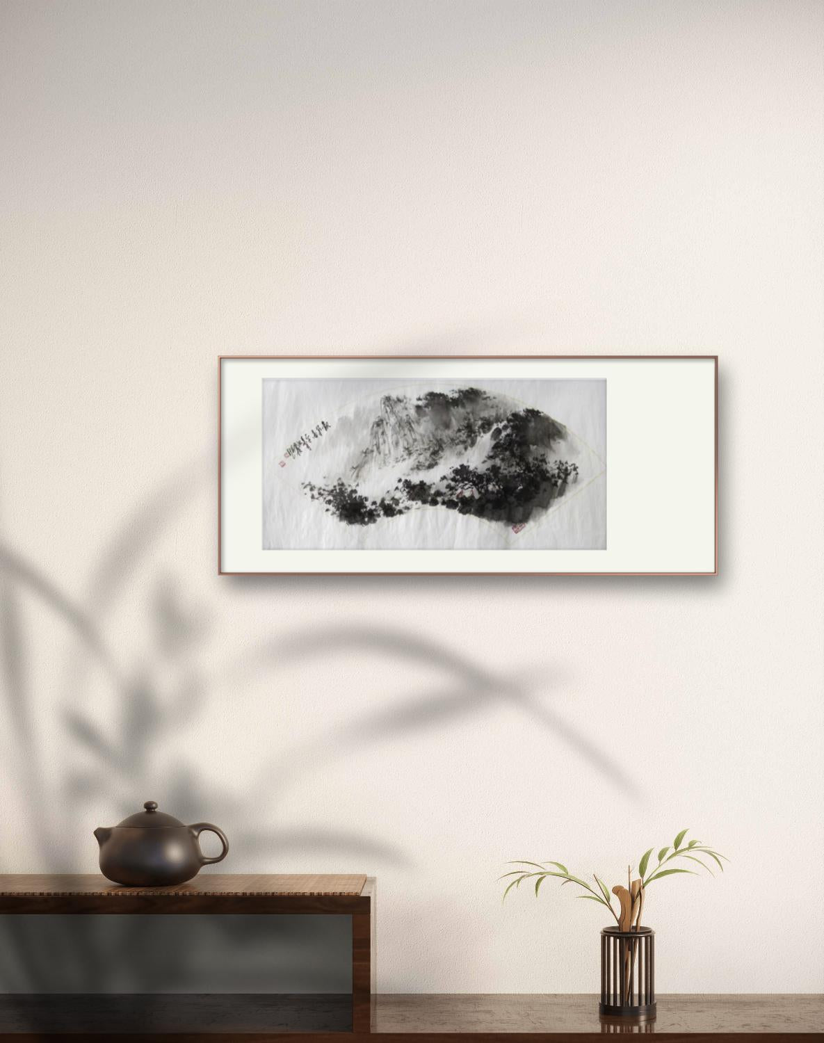 Fan painting of viewing the spring